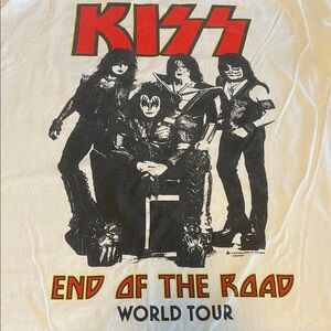 Kiss End of the World Tour Graphic TShirt White Size Large